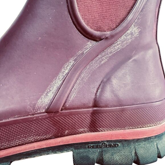 BOGS Amanda Slip-On Rain Boots Women’s 10 Burgundy Waterproof Rubber Ankle Boot - Picture 12 of 14